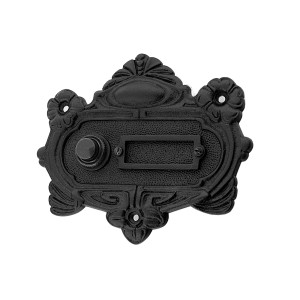 sonette de porte Art Nouveau | noir | sonette de porte avec bouton de cloche | sonette ancienne MS9111